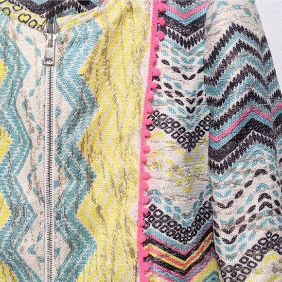 NWT MOLLY BRACKEN Striped Chevron Jacket L - Picture 3 of 7